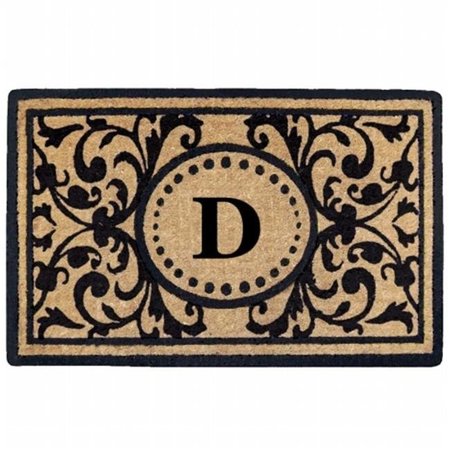 NEDIA HOME Nedia Home O2319D 22 x 36 in. Heavy Duty Heritage Coco Mat  Monogrammed D O2319D